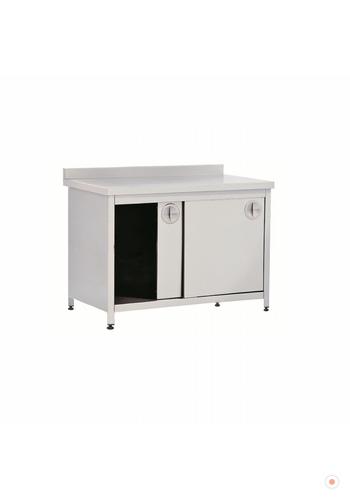 PASLANMAZ SÜRGÜ KAPILI DOLAPLI ÇALIŞMA TEZGAHI 140 X 70 X 85 CM 