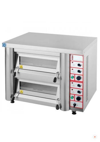 4+4 lü Çift Katlı Çok Amaçlı Pizza  Lahmacun Fırını Elektrikli Taş 63x63