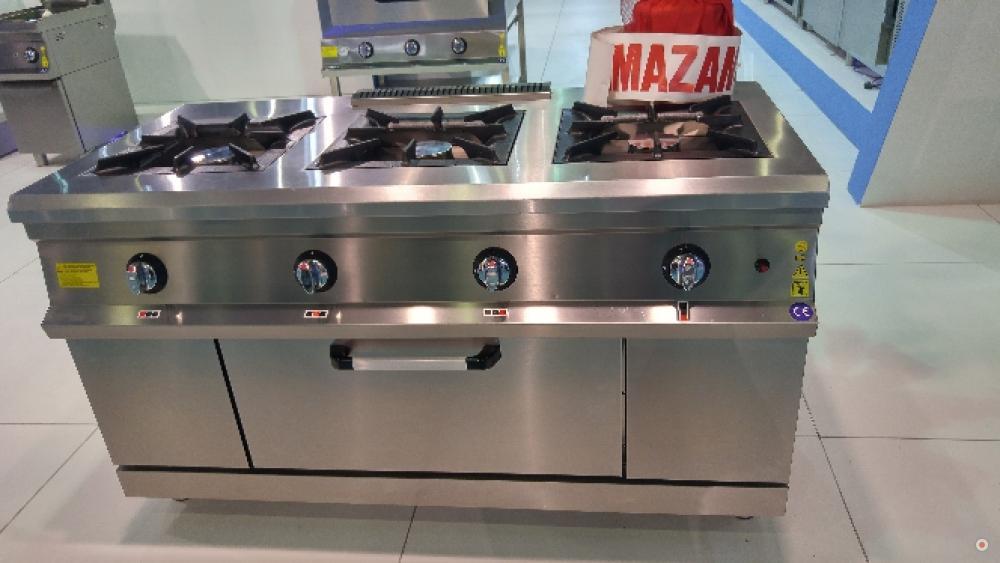 3 lü Sanayi Tipi Ocak Doğalgazlı Kuzine Fırın 150x60