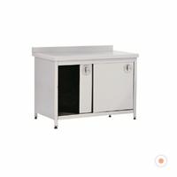 PASLANMAZ SÜRGÜ KAPILI DOLAPLI ÇALIŞMA TEZGAHI 120 X 70 X 85 CM 