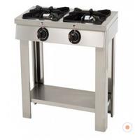 2 Li Doğalgazlı Tüplü Paslanmaz Sanayi Tipi Lokanta Ocağı Uzun Ayak CE Belgeli 88x53