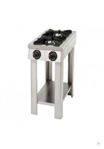 2 Li Doğalgazlı Tüplü Paslanmaz Sanayi Tipi Lokanta Ocağı Uzun Dikey Ayak CE Belgeli 88x53