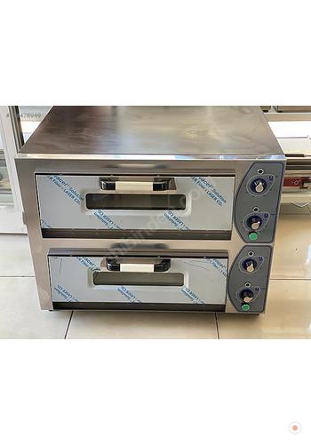 220 v Elektrikli Pizza Fırını Çift Katlı Taş Ölçüsü 52x52