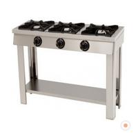 3 lü Sanayi Tipi Lokanta Ocağı Paslanmaz Doğalgazlı Tüplü Uzun Ayaklı CE Belgeli