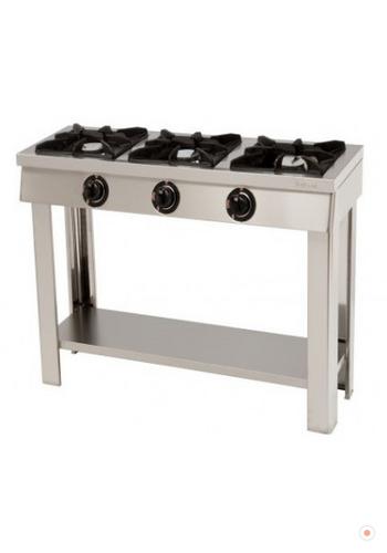 3 lü Sanayi Tipi Lokanta Ocağı Paslanmaz Doğalgazlı Tüplü Uzun Ayaklı CE Belgeli