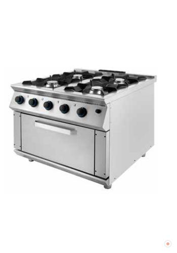 4 Gözlü Sanayi Tipi Doğalgazlı Tüplü Kuzine Fırınlı Ocak 100x100 Eko
