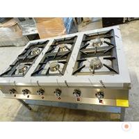 6 lı Sanayi Tipi Ocak Doğalgazlı Tüplü Taban Raflı CE Belgeli 150x100 Süper Yanış