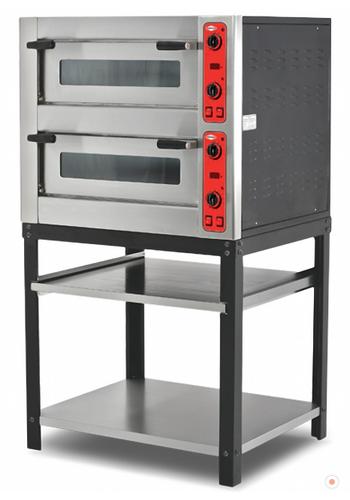 Empero Çift Katlı Ayaklı Pizza Fırını 4x25 380v Elektrikli Dijital Taş Ölçüsü 2x52x52