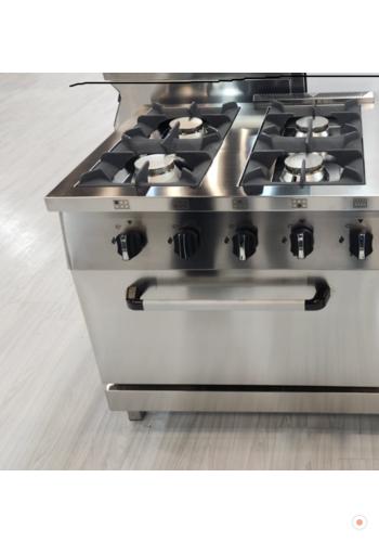 Sanayi Tipi 4 Gözlü Doğalgazlı Tüplü Kuzine Fırınlı Ocak 100x100 35 Kw